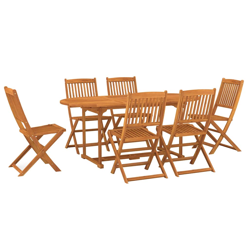 vidaXL 7 Piece Garden Dining Set 180x90x75 cm Solid Wood Acacia 2