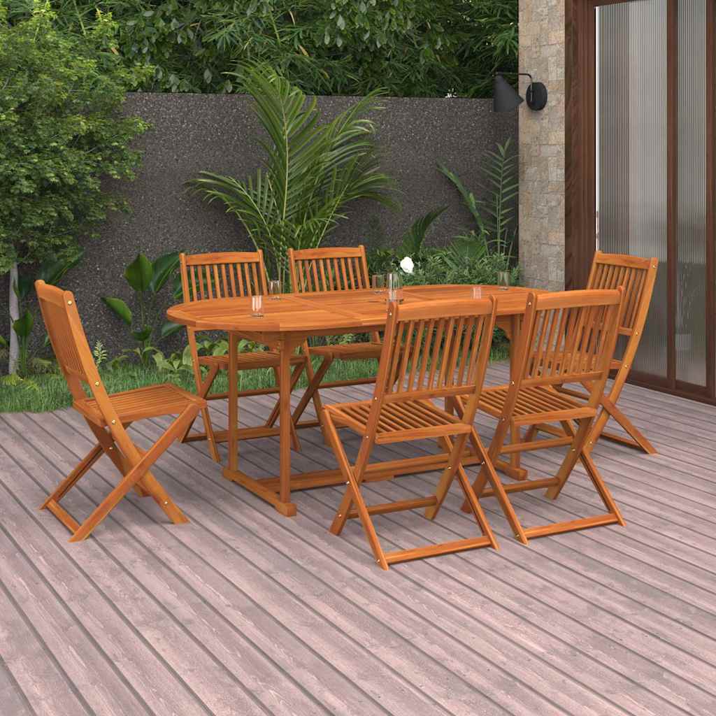 vidaXL 7 Piece Garden Dining Set 180x90x75 cm Solid Wood Acacia 1