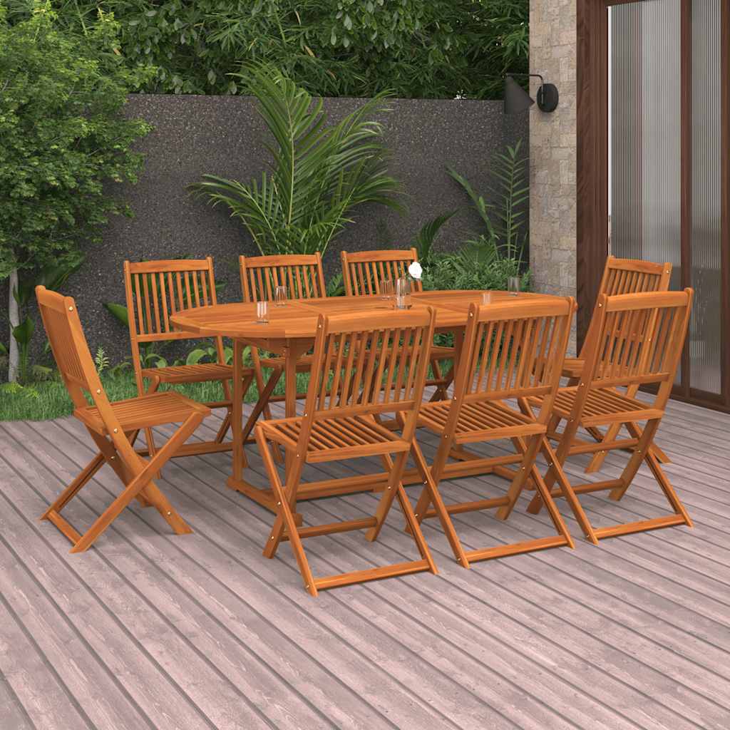 vidaXL 9 Piece Garden Dining Set 180x90x75 cm Solid Wood Acacia 1