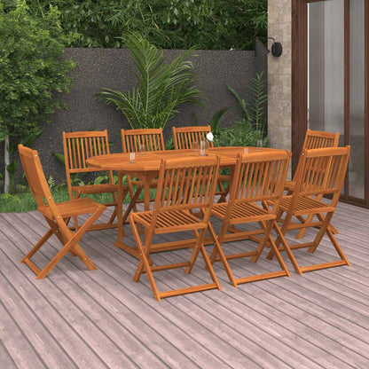 vidaXL 9 Piece Garden Dining Set 180x90x75 cm Solid Wood Acacia 1
