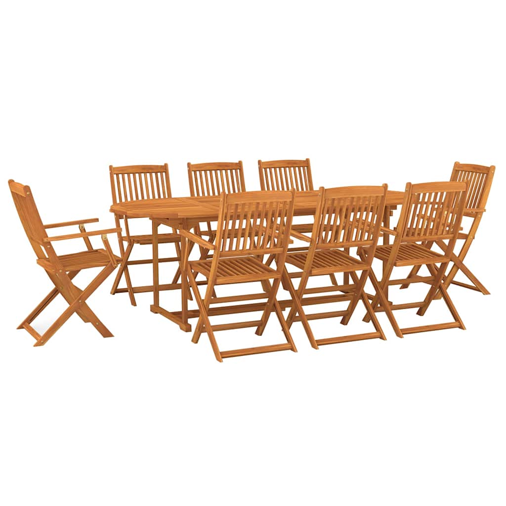 vidaXL 9 Piece Garden Dining Set 220x90x75 cm Solid Wood Acacia 2