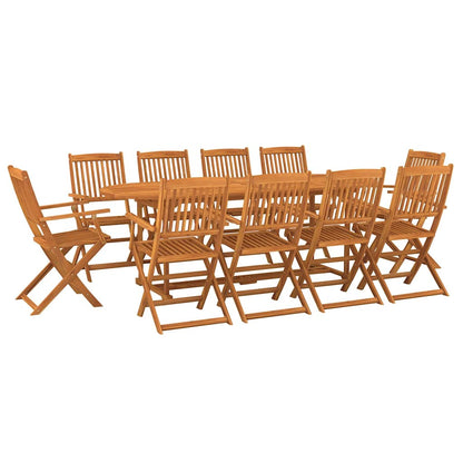 vidaXL 11 Piece Garden Dining Set 220x90x75 cm Solid Wood Acacia 2