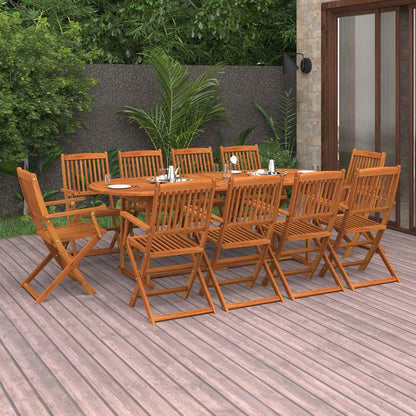 vidaXL 11 Piece Garden Dining Set 220x90x75 cm Solid Wood Acacia 1