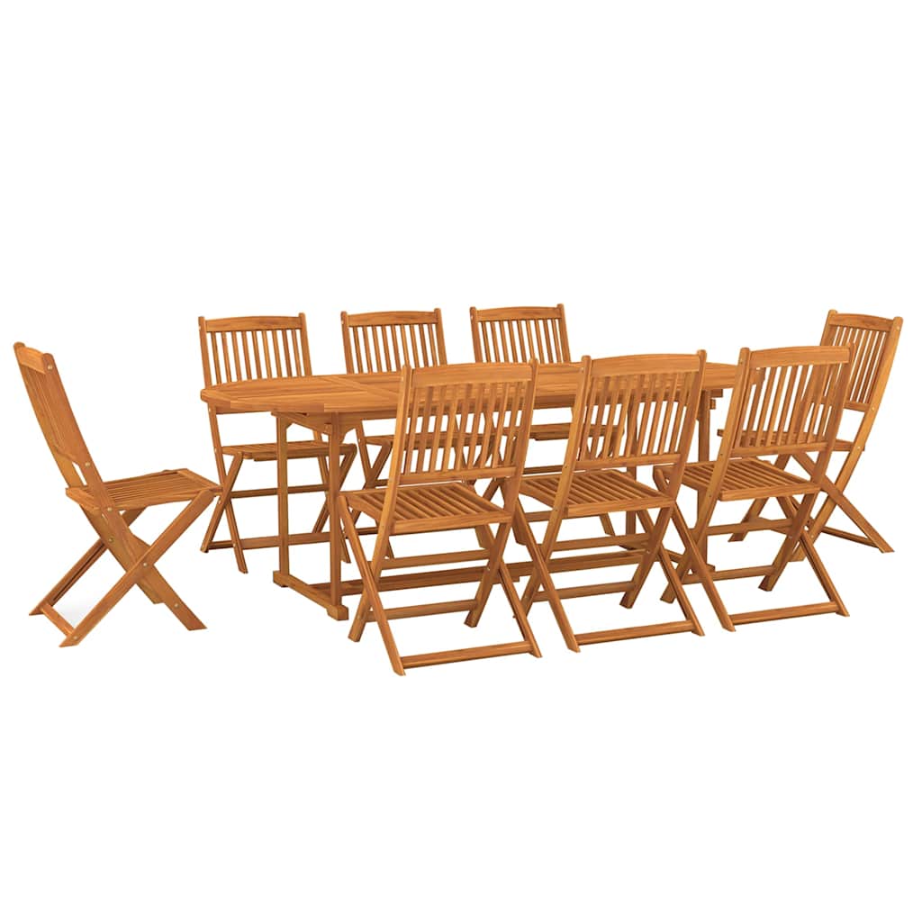 vidaXL 9 Piece Garden Dining Set 220x90x75 cm Solid Wood Acacia 2