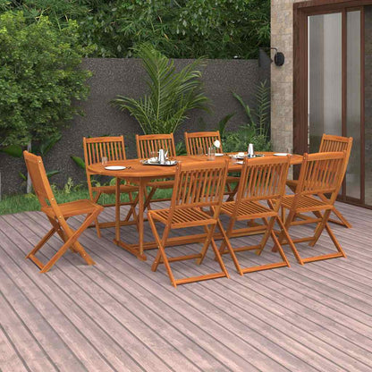 vidaXL 9 Piece Garden Dining Set 220x90x75 cm Solid Wood Acacia 1