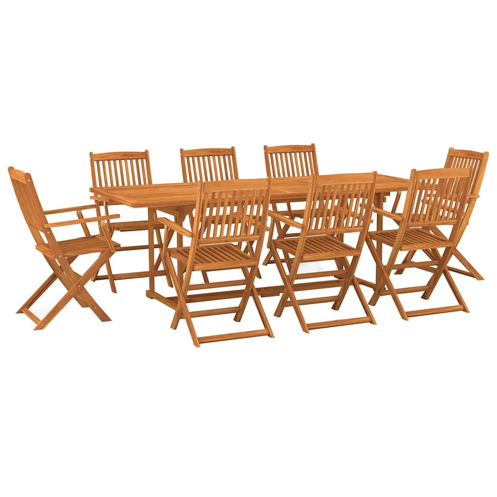 vidaXL 9 Piece Garden Dining Set 220x90x75 cm Solid Wood Acacia 2