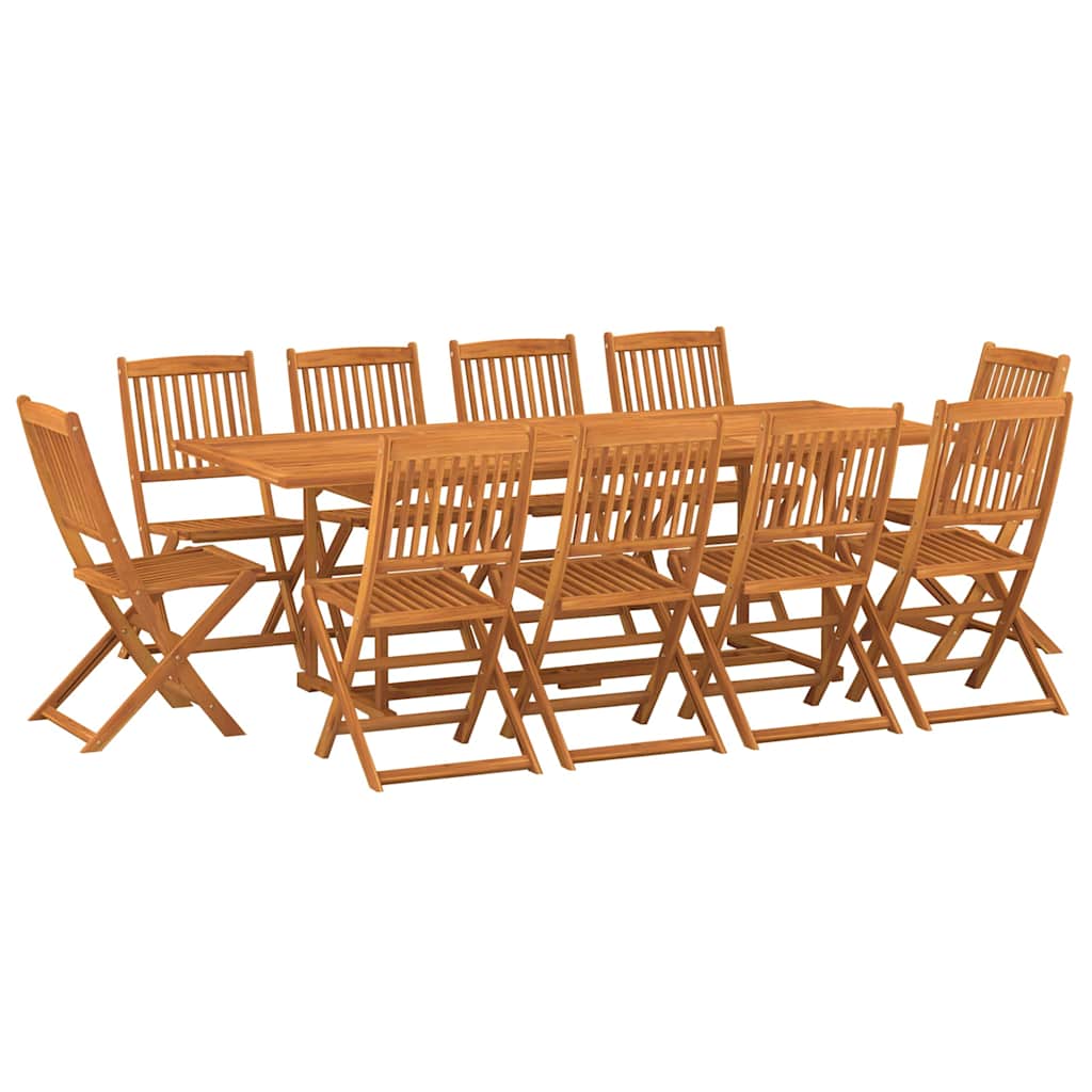 vidaXL 11 Piece Garden Dining Set 220x90x75 cm Solid Wood Acacia 2