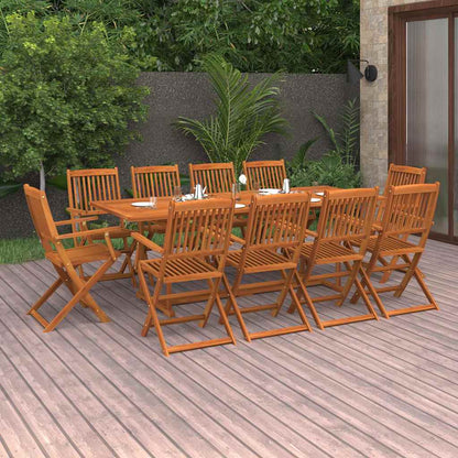 vidaXL 11 Piece Garden Dining Set 220x90x75 cm Solid Wood Acacia 1