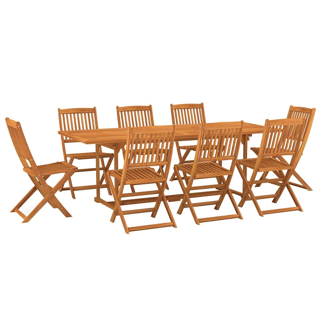 vidaXL 9 Piece Garden Dining Set 220x90x75 cm Solid Wood Acacia 2