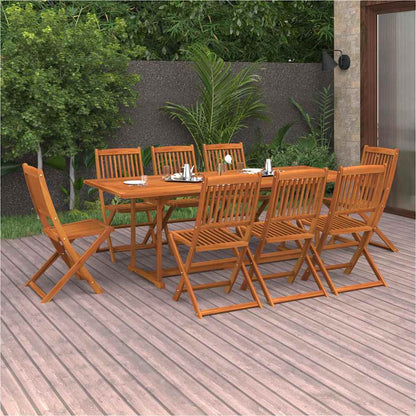 vidaXL 9 Piece Garden Dining Set 220x90x75 cm Solid Wood Acacia 1