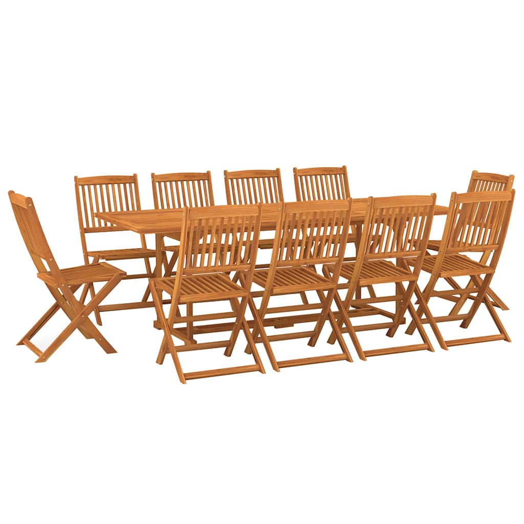 vidaXL 11 Piece Garden Dining Set 220x90x75 cm Solid Wood Acacia 2