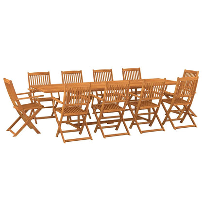 vidaXL 11 Piece Garden Dining Set 280x90x75 cm Solid Wood Acacia 2