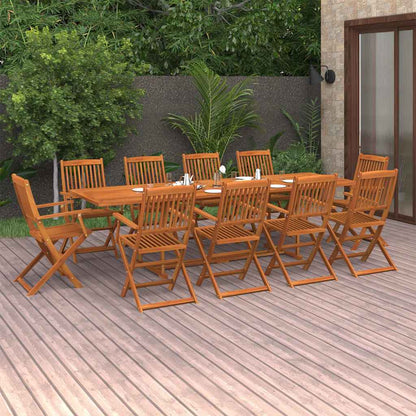 vidaXL 11 Piece Garden Dining Set 280x90x75 cm Solid Wood Acacia 1