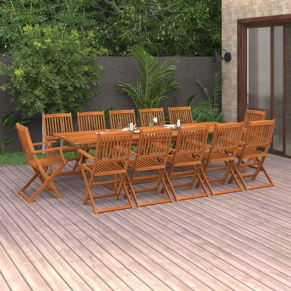 vidaXL 13 Piece Garden Dining Set 280x90x75 cm Solid Wood Acacia