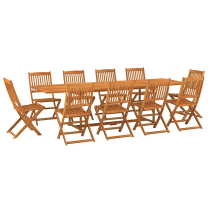 vidaXL 11 Piece Garden Dining Set 280x90x75 cm Solid Wood Acacia 2