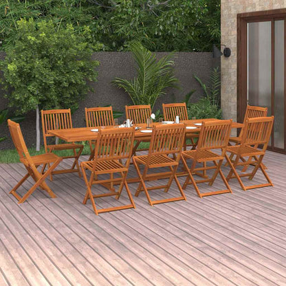 vidaXL 11 Piece Garden Dining Set 280x90x75 cm Solid Wood Acacia 1