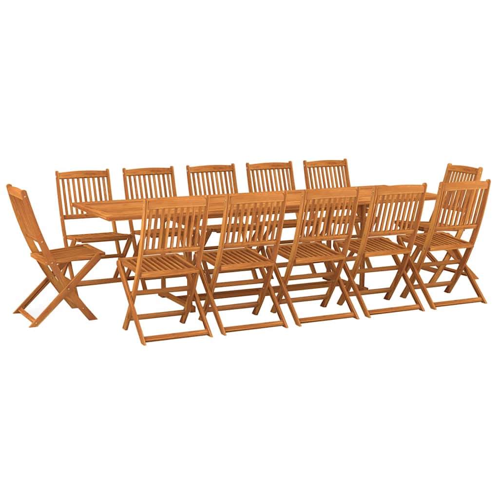 vidaXL 13 Piece Garden Dining Set 280x90x75 cm Solid Wood Acacia 2