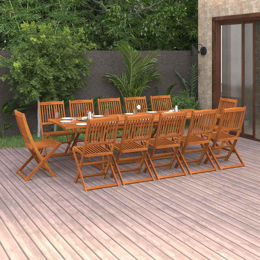 vidaXL 13 Piece Garden Dining Set 280x90x75 cm Solid Wood Acacia 1