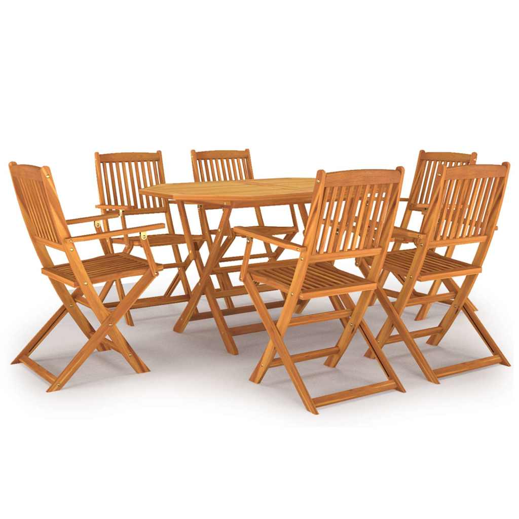 5 Piece Garden Dining Set Solid Acacia Wood With armrest 6