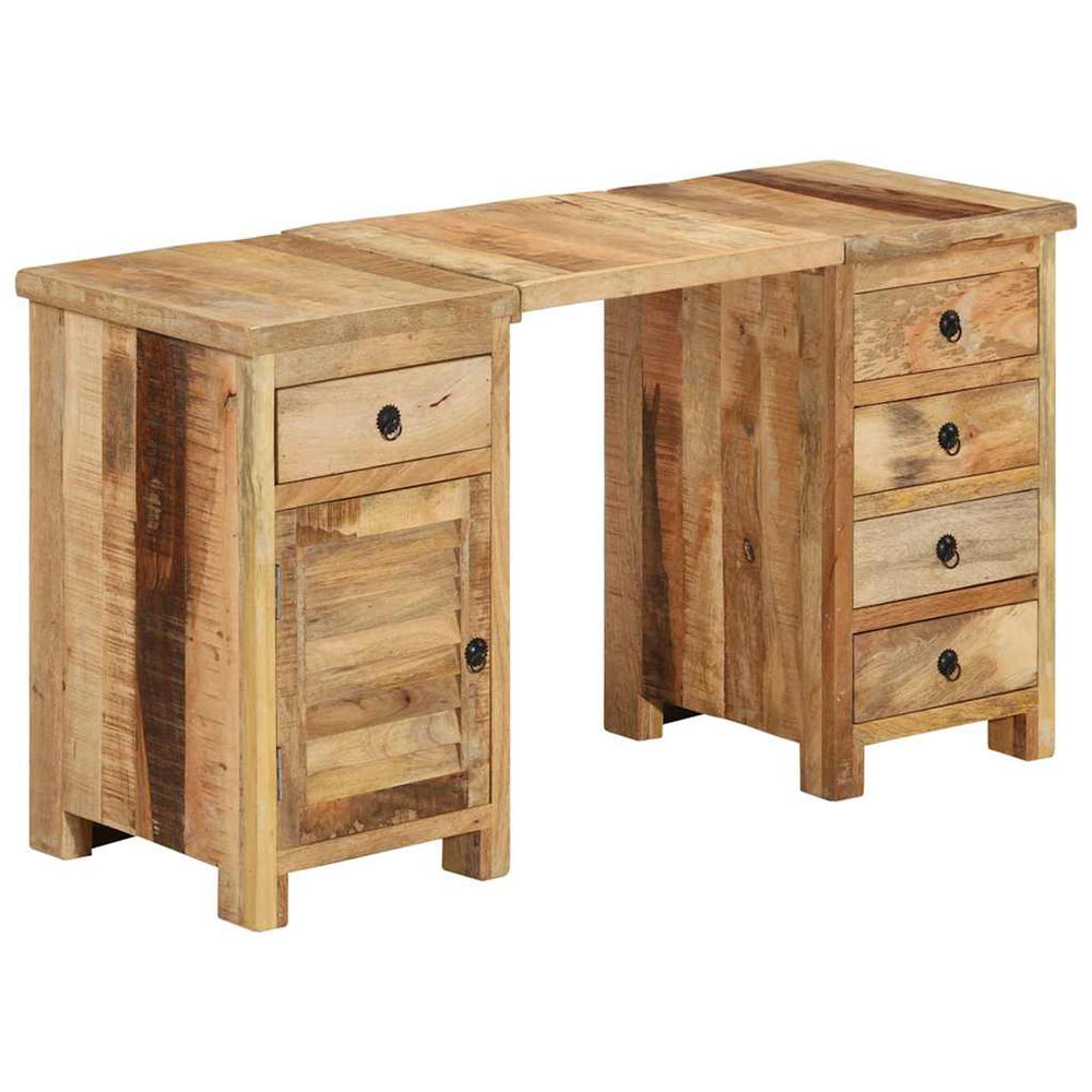 338209 vidaXL Pedestal Desk Solid Wood Mango 140x50x77 cm