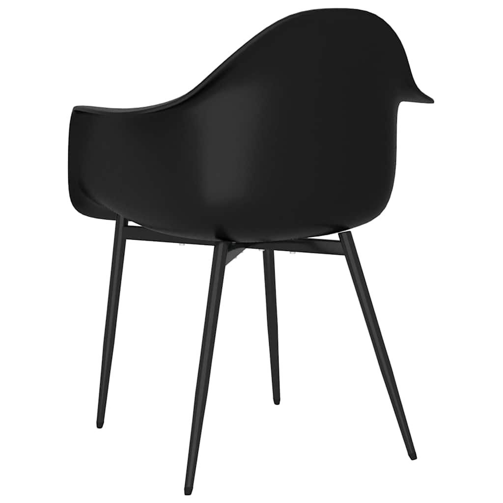 vidaXL Dining Chairs 6 pcs Black PP 6
