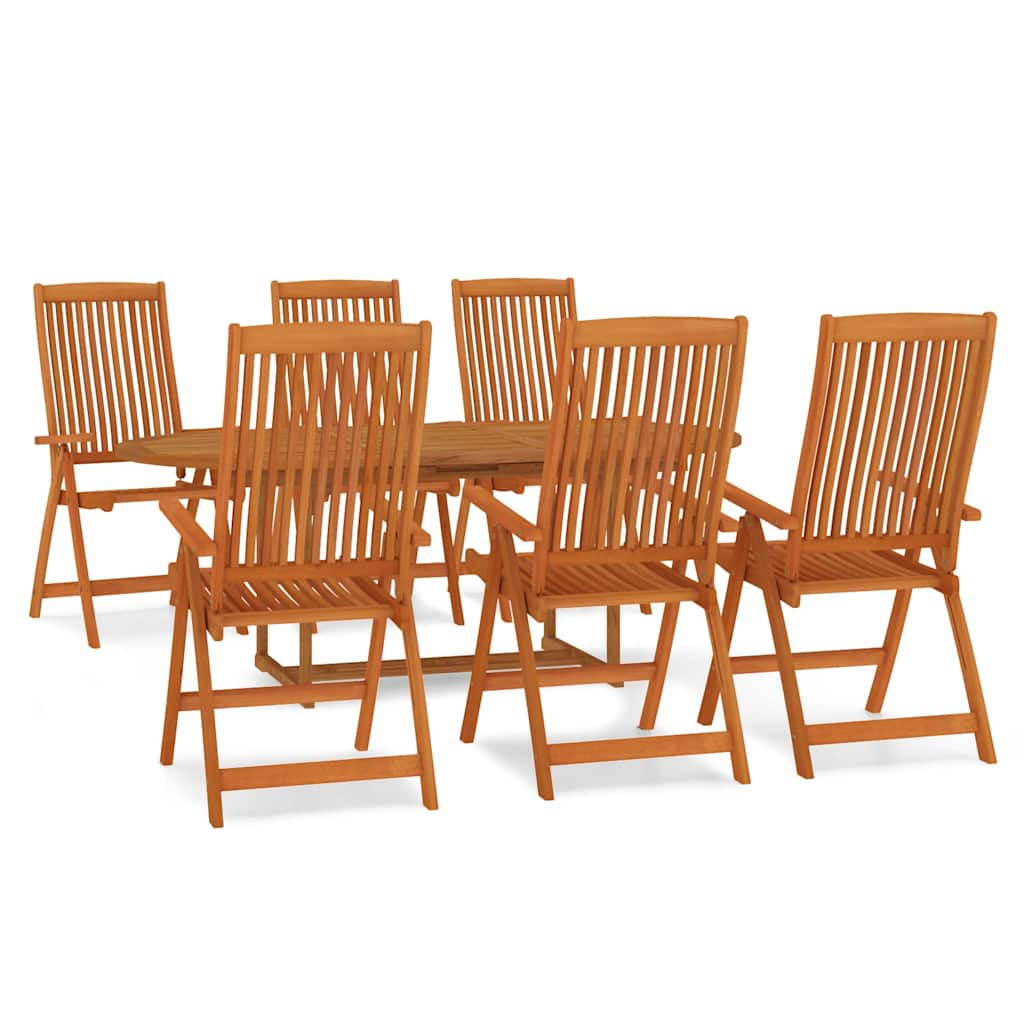 vidaXL 7 Piece Garden Dining Set Solid Wood Eucalyptus 2