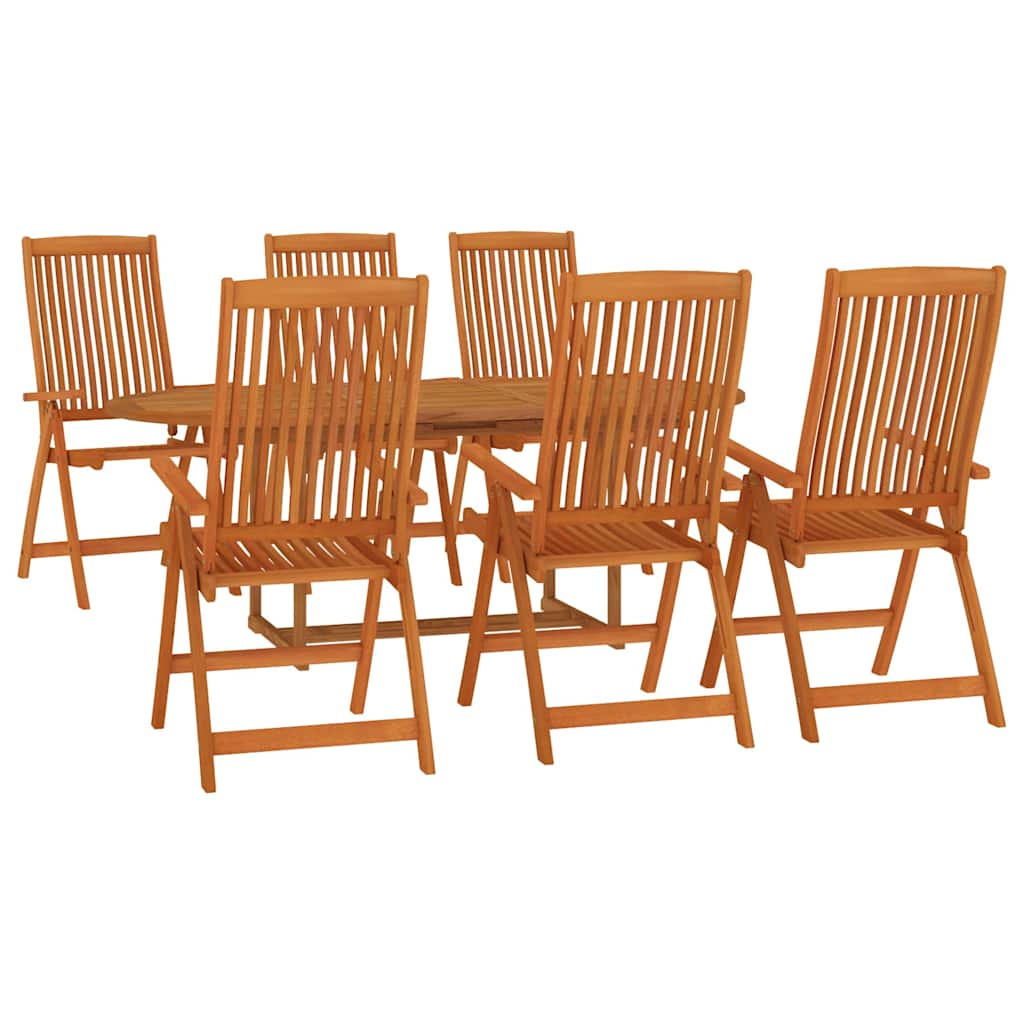 vidaXL 7 Piece Garden Dining Set Solid Wood Eucalyptus 3