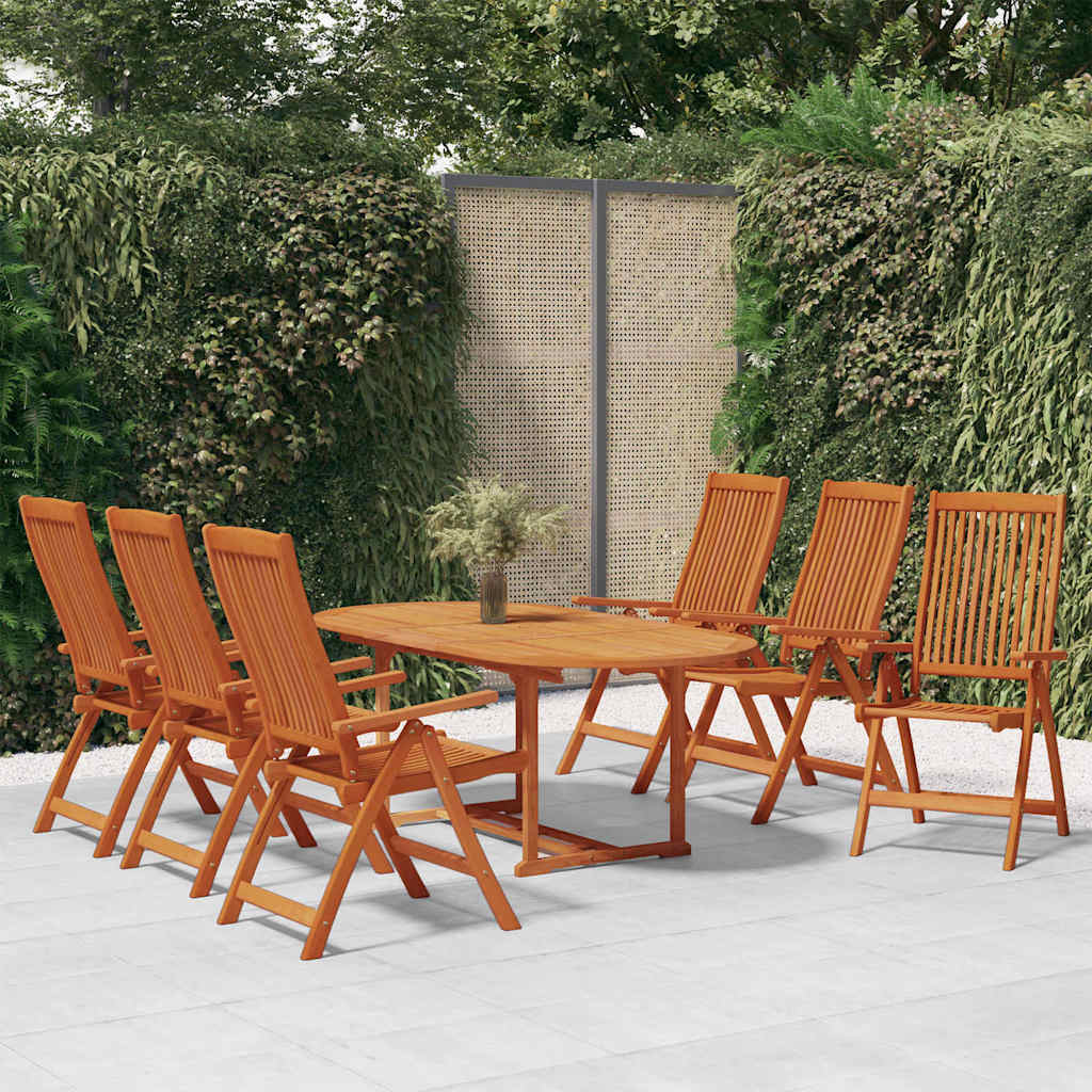 vidaXL 7 Piece Garden Dining Set Solid Wood Eucalyptus 1