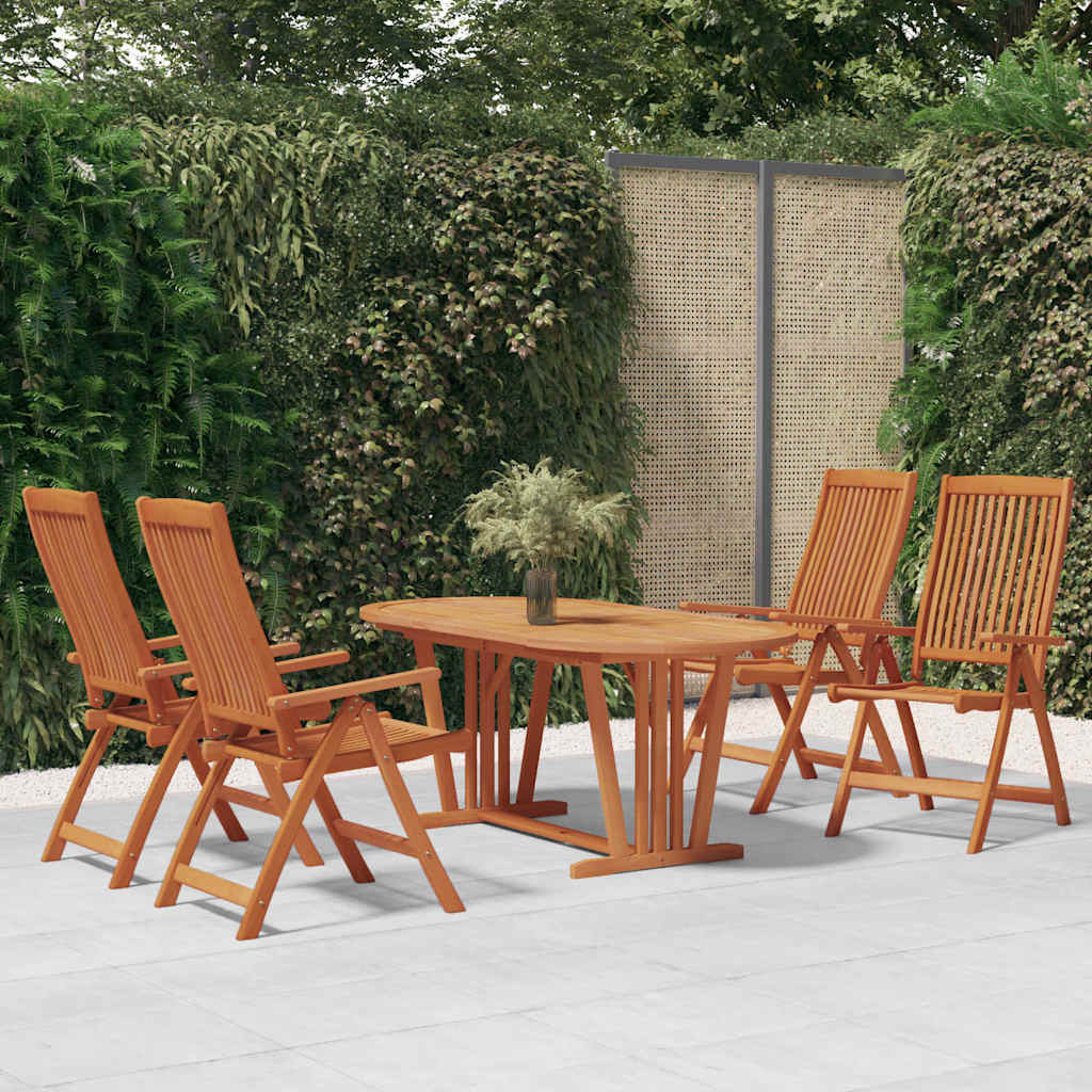 7 Piece Garden Dining Set Solid Wood Eucalyptus 4