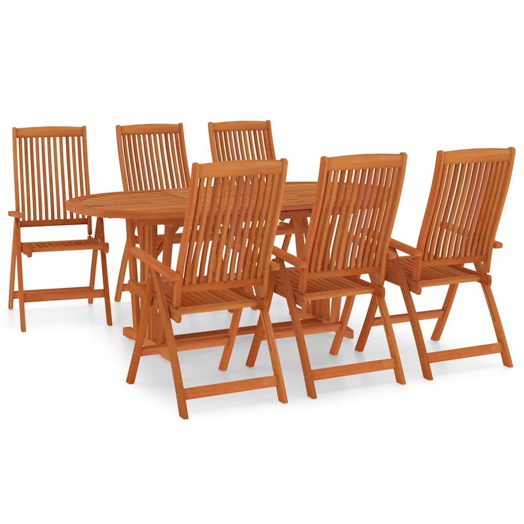 vidaXL 7 Piece Garden Dining Set Solid Wood Eucalyptus 2