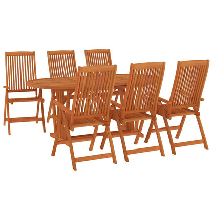 vidaXL 7 Piece Garden Dining Set Solid Wood Eucalyptus 3