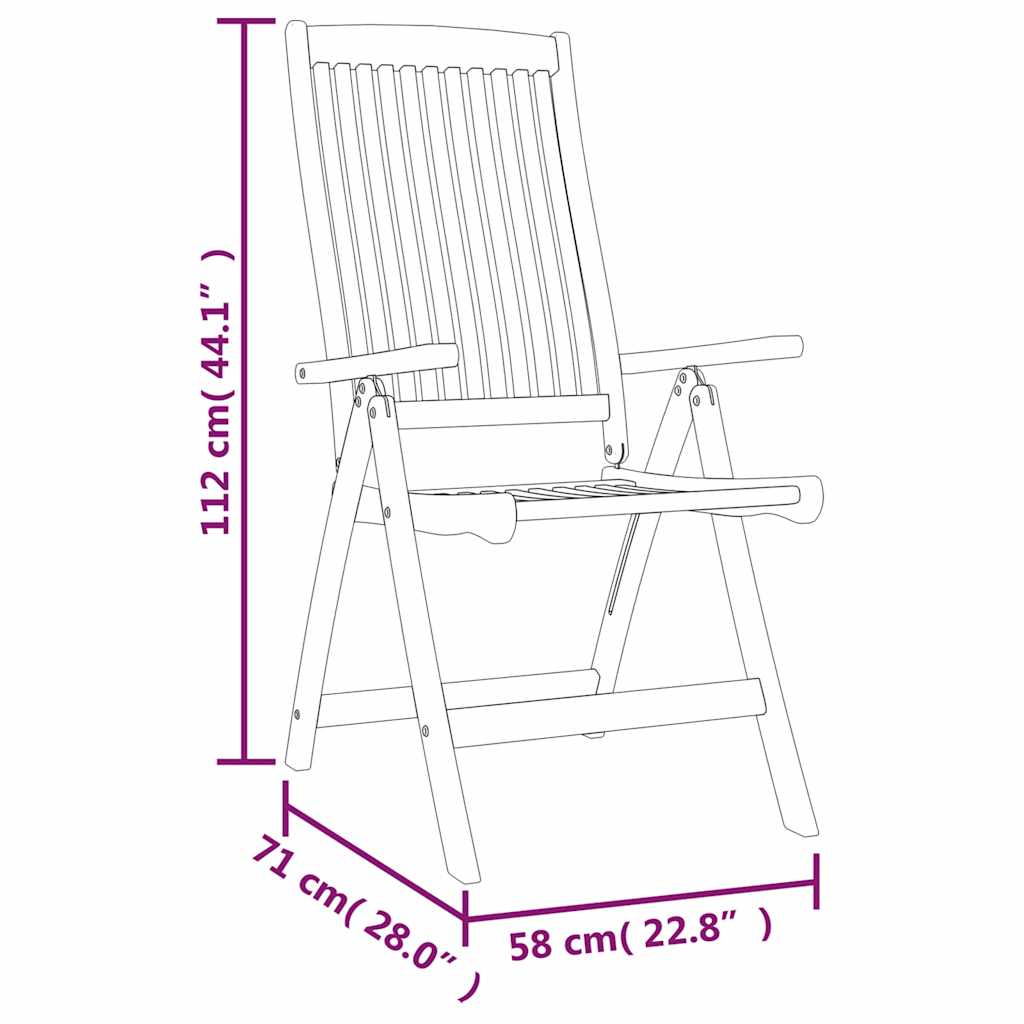 vidaXL Folding Chairs 8 pcs Solid Wood Eucalyptus 6