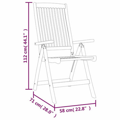 vidaXL Folding Chairs 8 pcs Solid Wood Eucalyptus 6