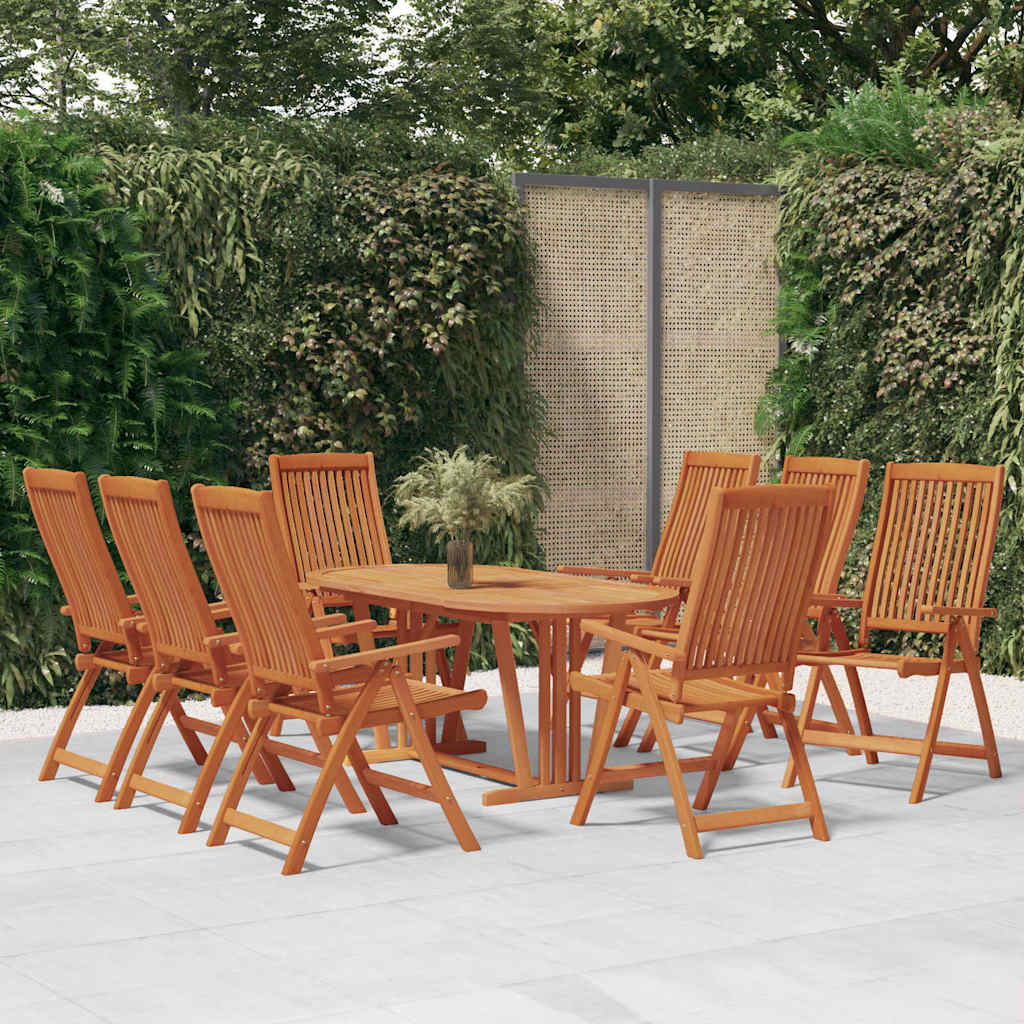 vidaXL Folding Chairs 8 pcs Solid Wood Eucalyptus 1