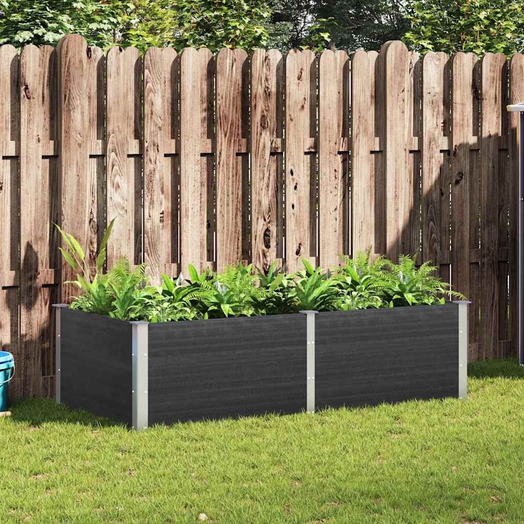 vidaXL Garden Raised Bed WPC Grey Depth 100 cm
