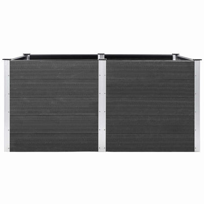 Garden Raised Bed WPC Grey Depth 100 cm 200 cm