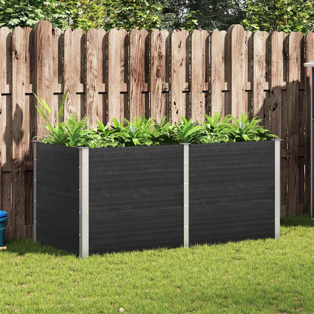 Garden Raised Bed WPC Grey Depth 100 cm 200 cm