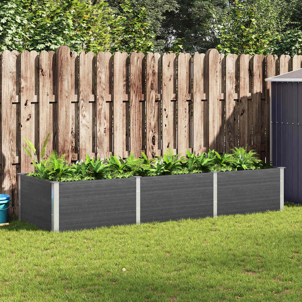 vidaXL Garden Raised Bed WPC Grey Depth 100 cm