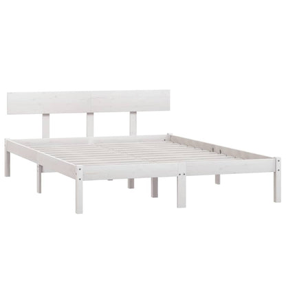 Bed Frame without Mattress Solid Wood Length 190 cm White 140 cm