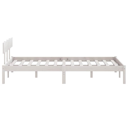 Bed Frame without Mattress Solid Wood Length 190 cm White 140 cm