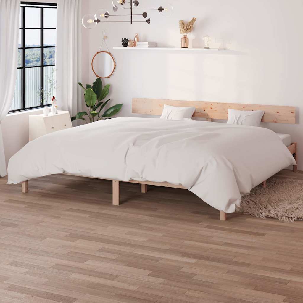 Bed Frame without Mattress Solid Wood Length 200 cm Natural 200 cm