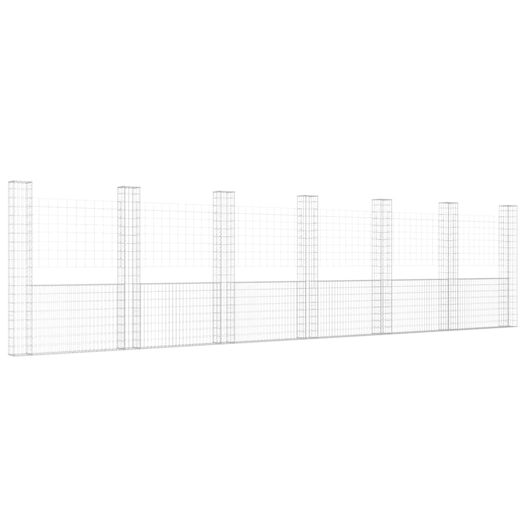 U-shape Gabion Basket with 2 Posts Iron Height 200 cm 740 cm