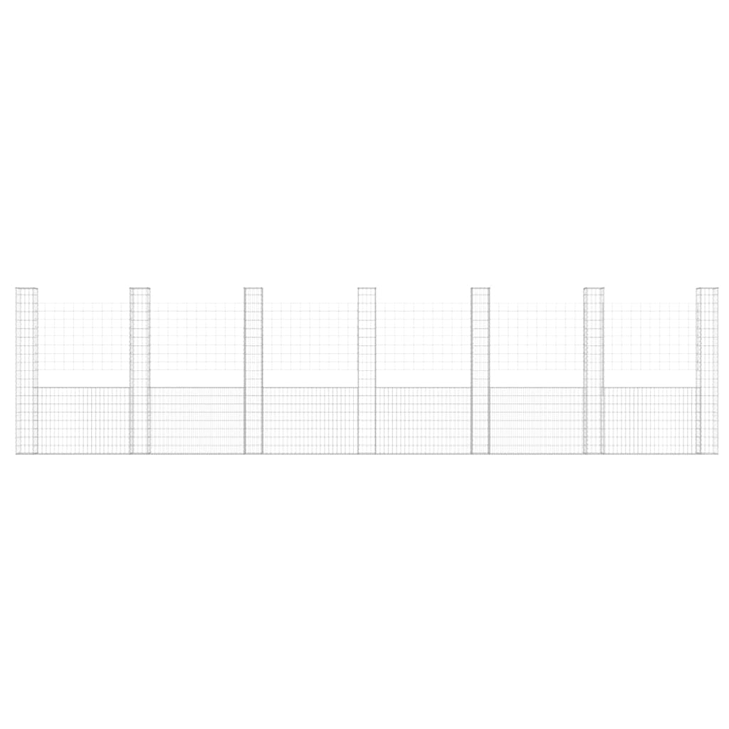 U-shape Gabion Basket with 2 Posts Iron Height 200 cm 740 cm
