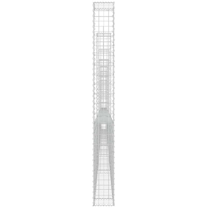 vidaXL U-shape Gabion Basket with 7 Posts Iron 740x20x200 cm 4