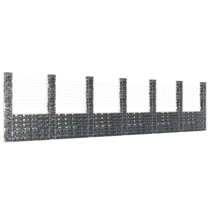 U-shape Gabion Basket with 2 Posts Iron Height 200 cm 740 cm