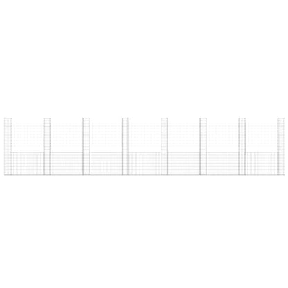 vidaXL U-shape Gabion Basket with 8 Posts Iron 860x20x200 cm 3