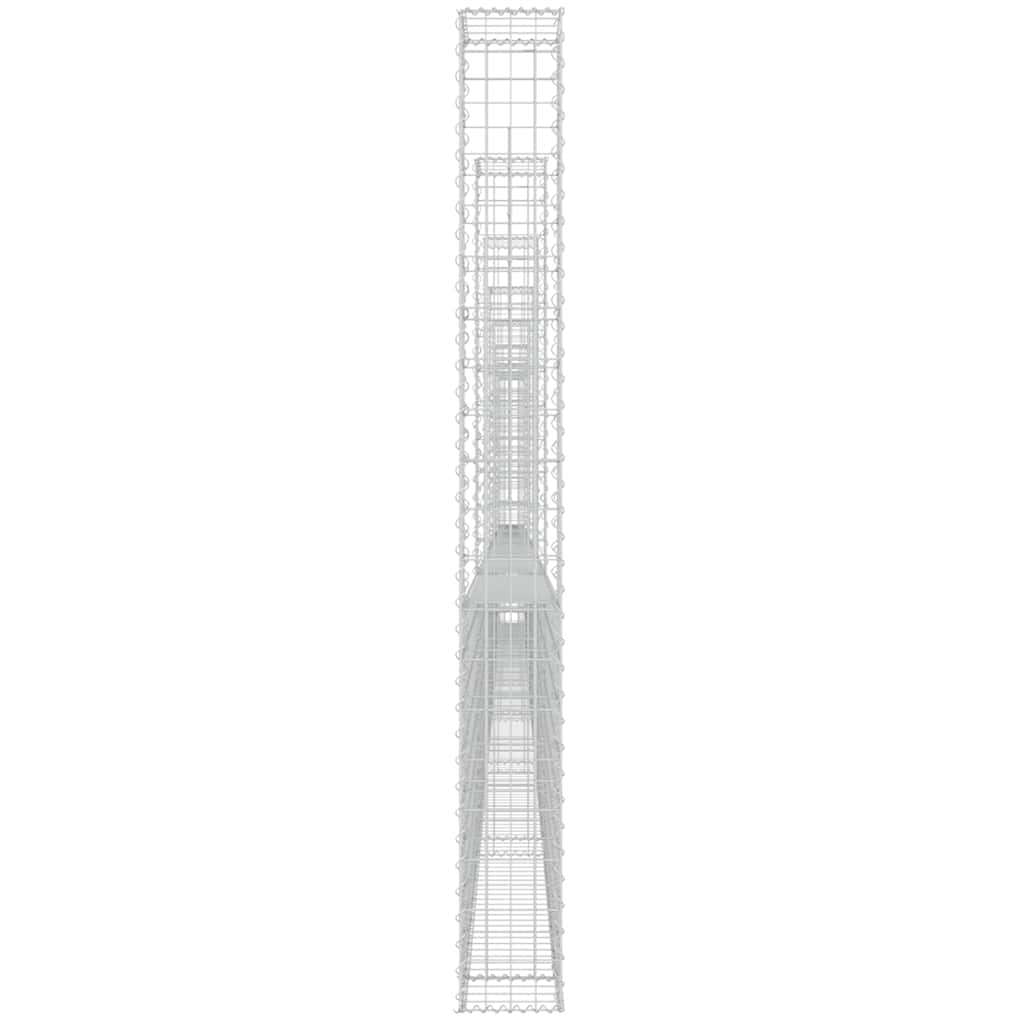 vidaXL U-shape Gabion Basket with 8 Posts Iron 860x20x200 cm 4