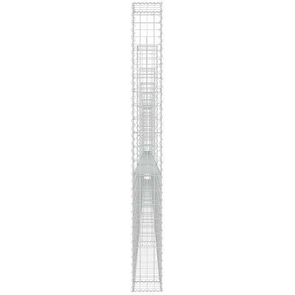 vidaXL U-shape Gabion Basket with 8 Posts Iron 860x20x200 cm 4