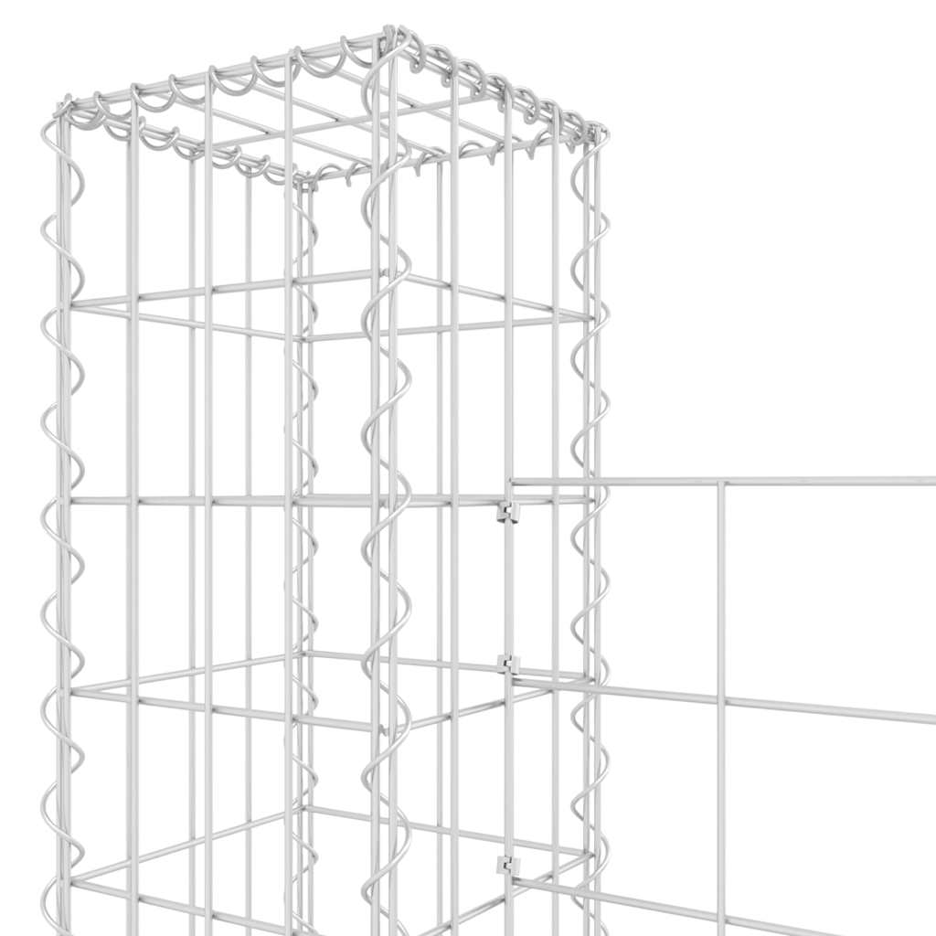 vidaXL U-shape Gabion Basket with 8 Posts Iron 860x20x200 cm 5