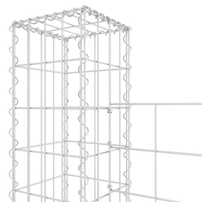 vidaXL U-shape Gabion Basket with 8 Posts Iron 860x20x200 cm 5